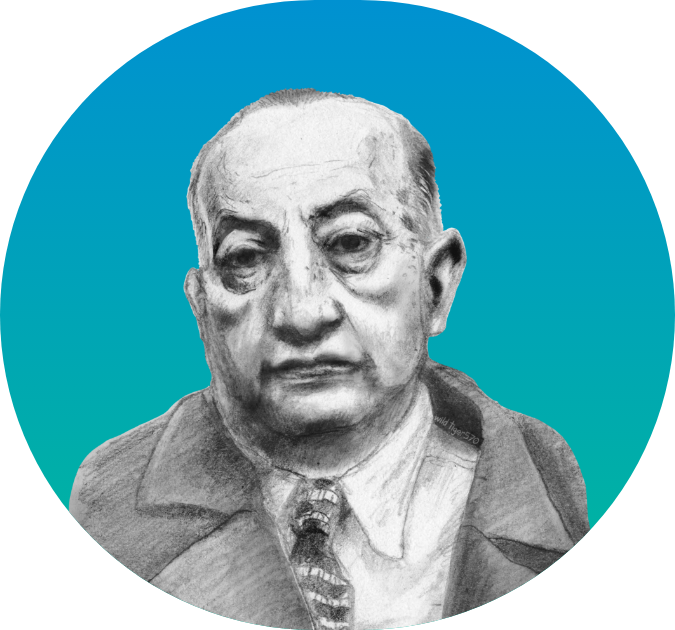 Retrato frontal de Miguel Ángel Asturias